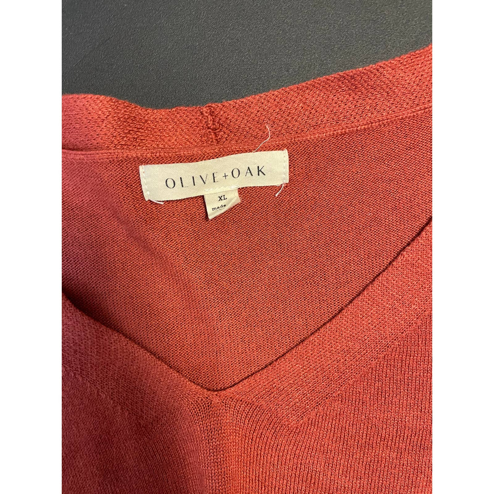 Olive & Oak Tie Front Top | Casual Short Sleeve Blouse | Relaxed Fit XL - Picture 3 of 4
